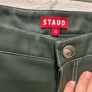 STAUD Green Straight Leg Pants